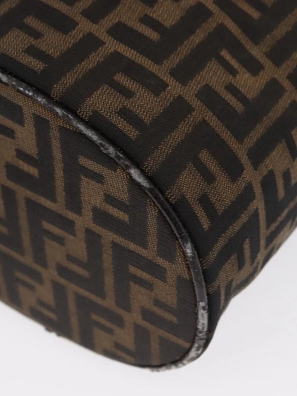 FENDI Zucca Canvas Vanity Pouch Black Brown Silver Auth - Picture 7 of 15